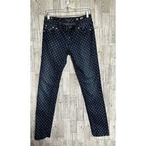 MissMe Women’s Skinny Blue Polka Dot Jeans • size 30